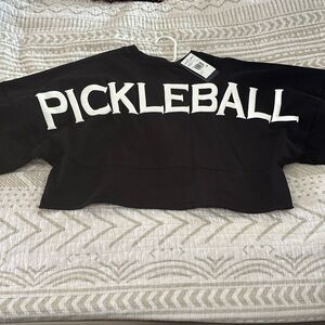 NWT women’s Pickleball cropped black sweatshirt spirit jersey xs